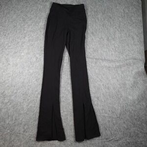 Alo Yoga Pants Women XXS Black Split Hem Flare High Waisted Active Leggings